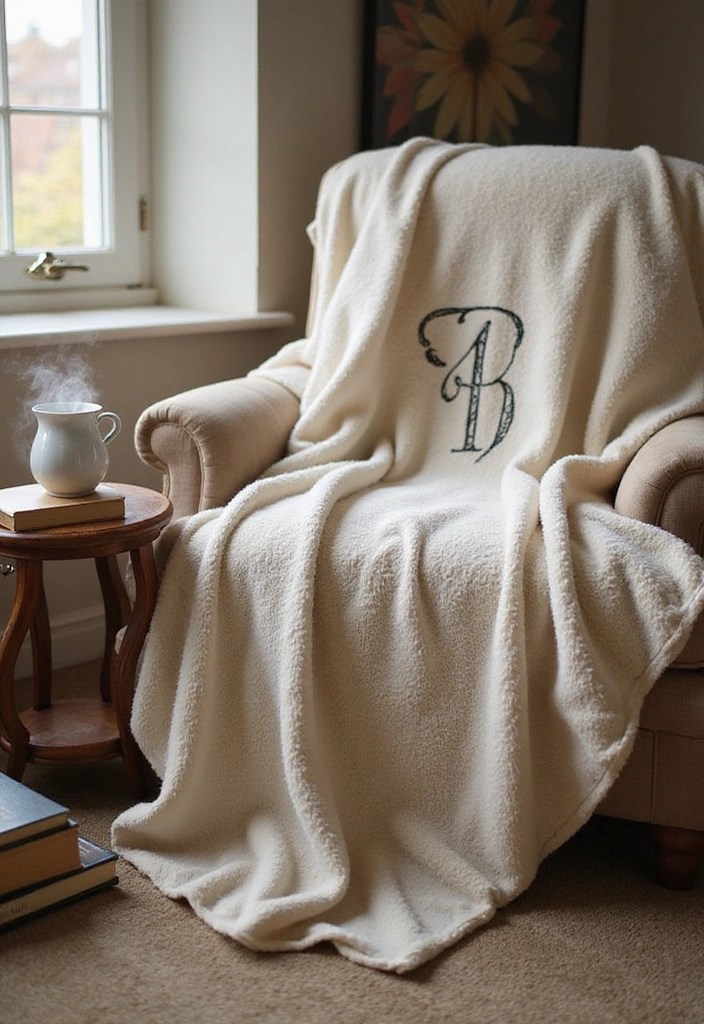 15 Thoughtful Personalized Teacher Appreciation Gifts That Will Melt Their Heart! - 10. Monogrammed Blanket